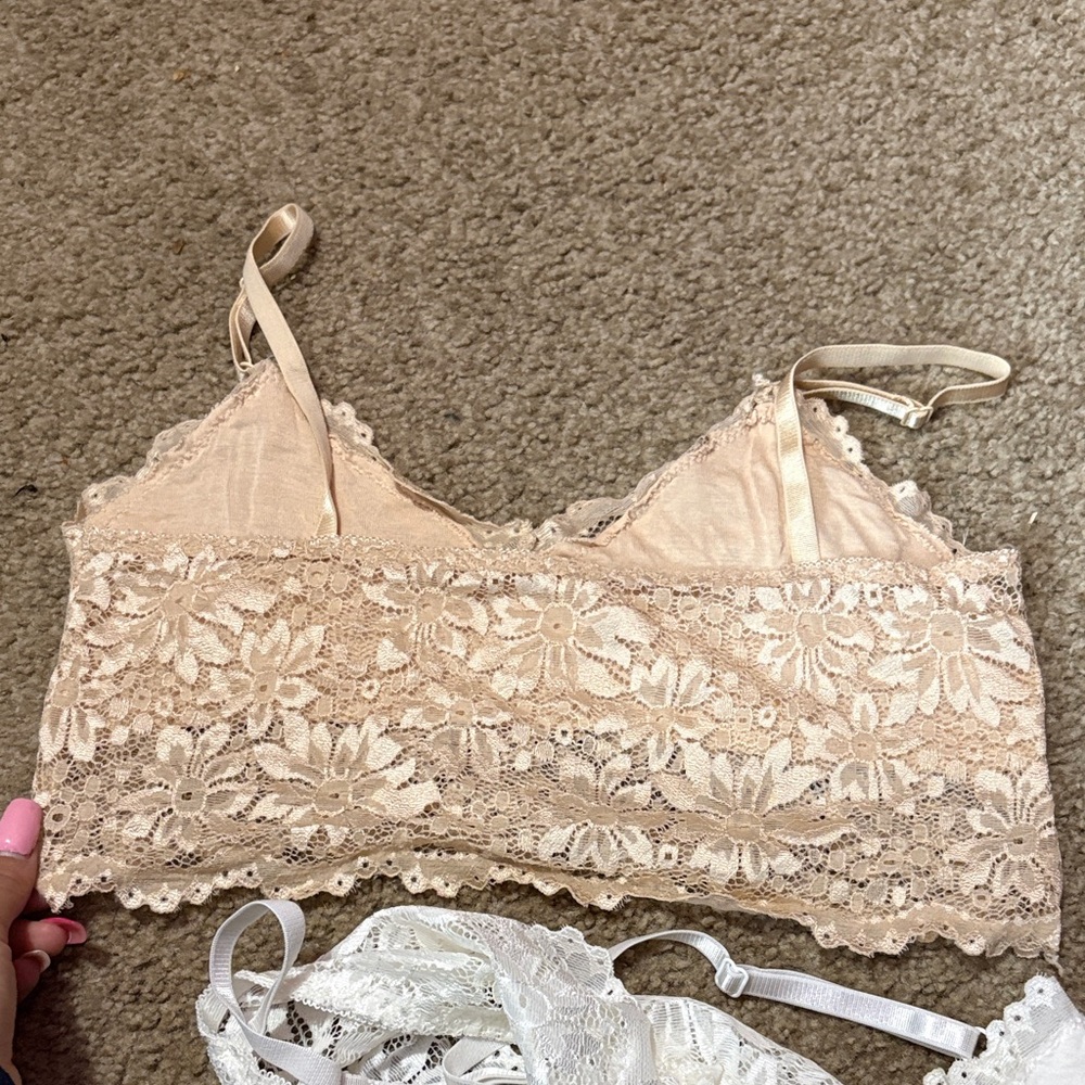 Amazing Lace Floral Bandeau Set - Cream and Tan - Picture 3 of 3